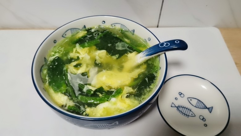 菠菜鸡蛋汤,完成