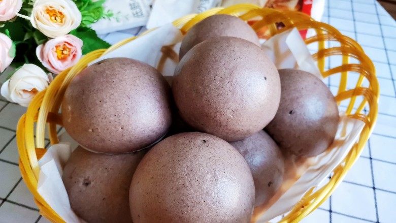 纯手工黑芝麻馒头,成品图!