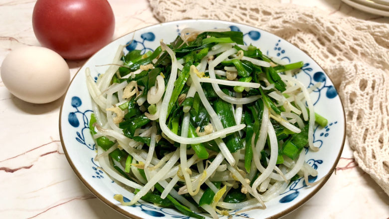 绿豆芽炒韭菜,开吃啦!晚饭开始啦