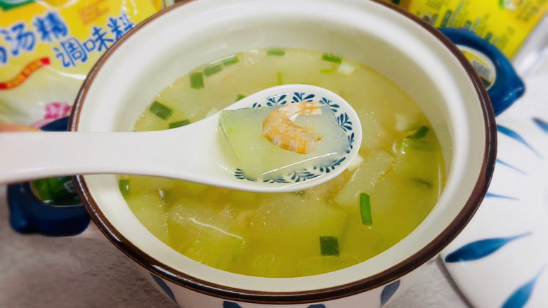 冬瓜虾米汤,汤鲜美味,清淡可口!