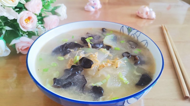 冬瓜虾米汤,成品图!