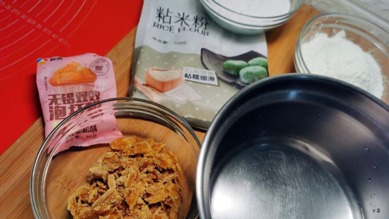 迎财神的传统美食"发糕",发糕所有的食材