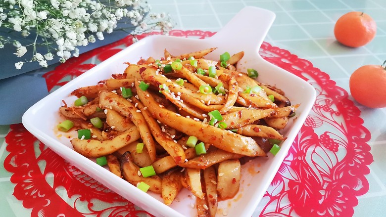 孜然杏鲍菇,成品图!