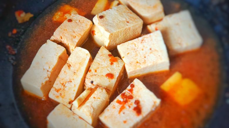 麻辣冻豆腐,放水
