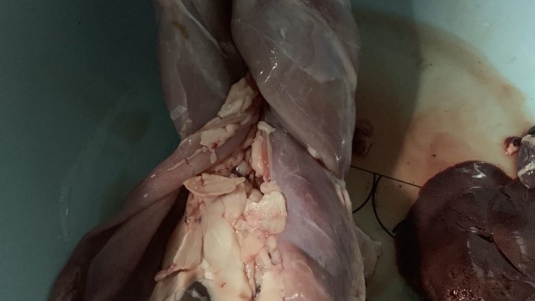 麻辣兔肉,兔子去皮去头,头的做法已经发了。