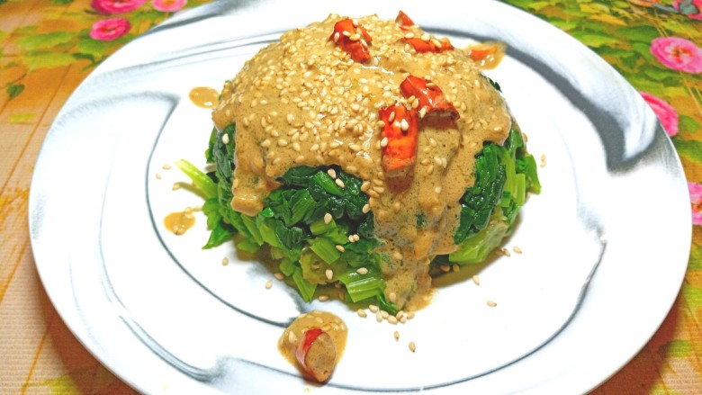 麻酱菠菜,好吃哦!