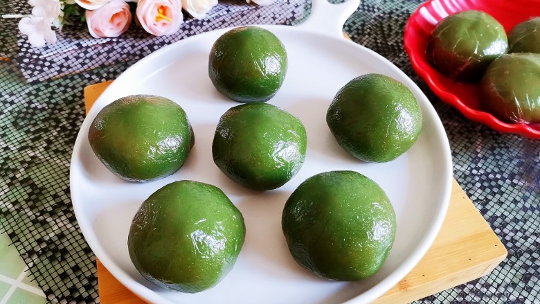 艾草青团,成品图!