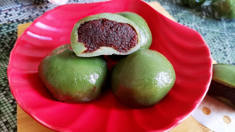 豆沙青团,成品图!