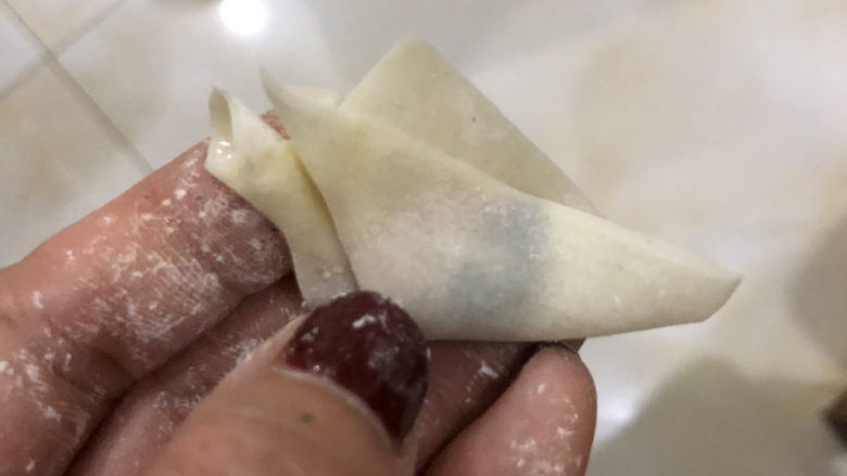 手工小混沌(抄手),往左边褶皱