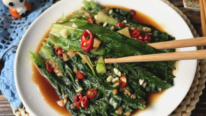 蚝油油麦菜,鲜香爽口,微辣开胃