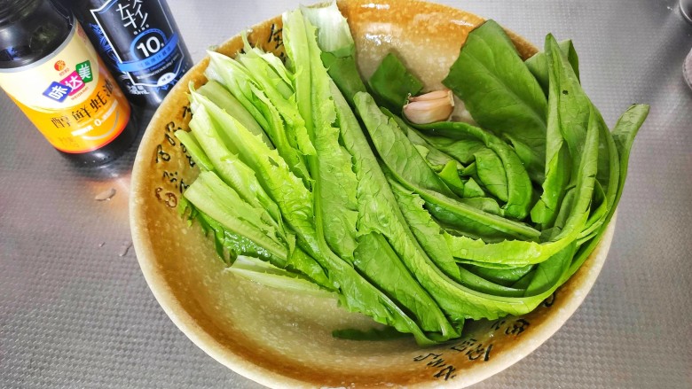 蚝油油麦菜,准备食材