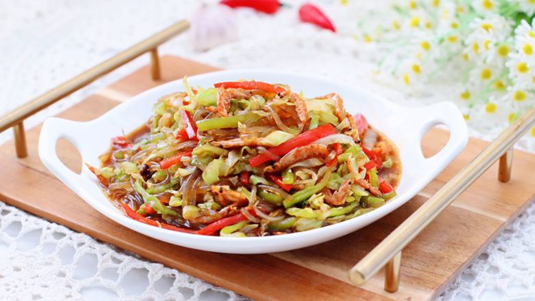 包菜炒粉丝,成品