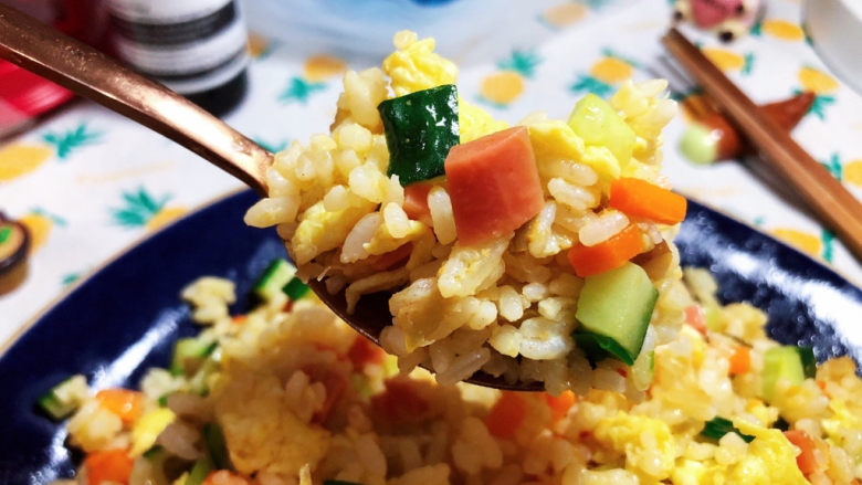 鸡蛋火腿炒饭,成品