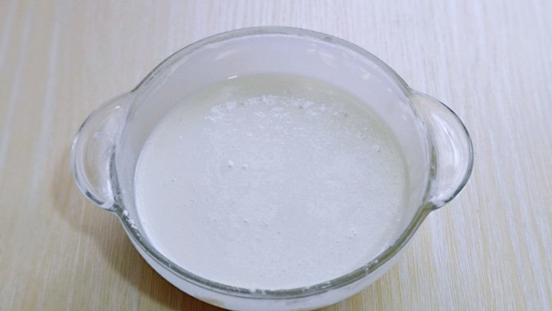 芒果檽米糍,拌好的面糊,粘稠,饱满,无干粉。