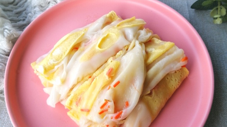 鸡蛋肠粉,如此方法,全部蒸好