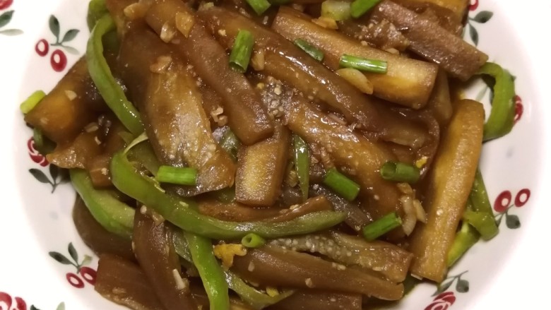 蒜香茄条,锅成品图