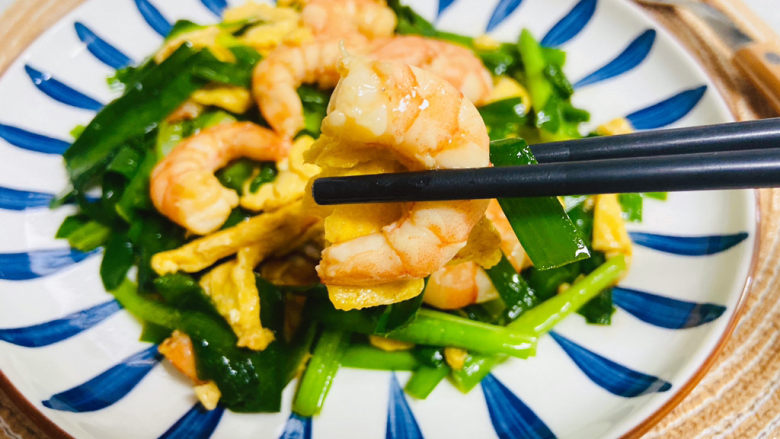 虾仁韭菜炒鸡蛋,我要开吃喽!