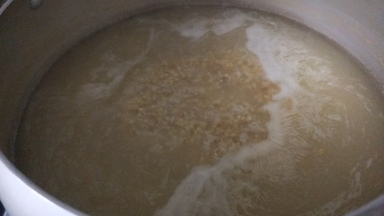 生滚鱼片粥,放入锅中熬制,我又加入一把燕麦片,加入姜丝