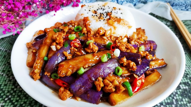 鱼香茄子盖饭,成品图!