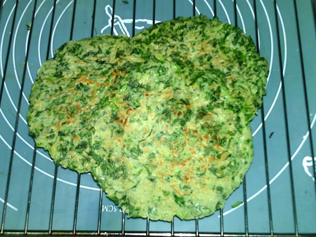 野菜鸡蛋饼,出锅,稍凉后食用。