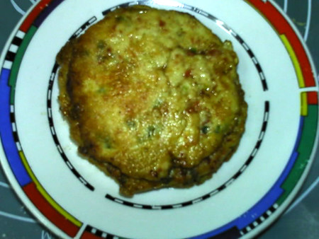 蔬菜肉饼,出锅,趁热食用。