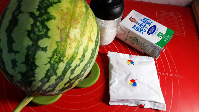 西瓜冻,全部的食材