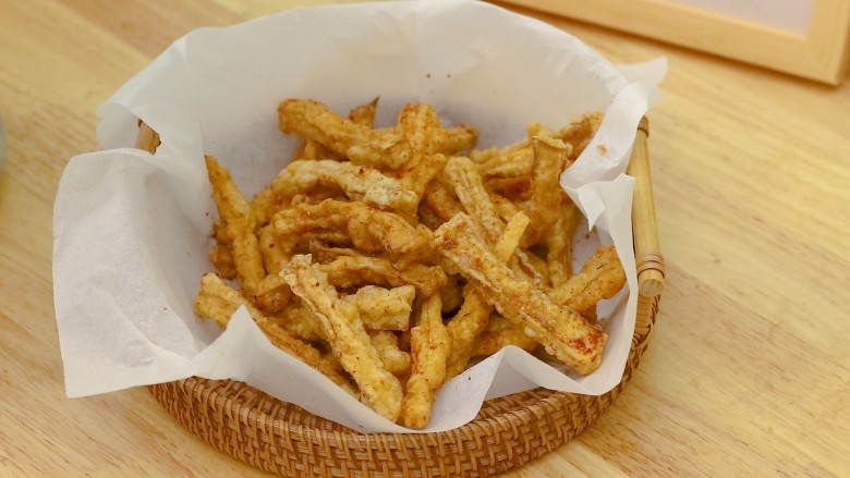 椒盐杏鲍菇,外酥里嫩,特别入味