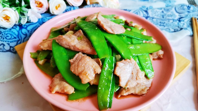 肉片炒荷兰豆,成品图!