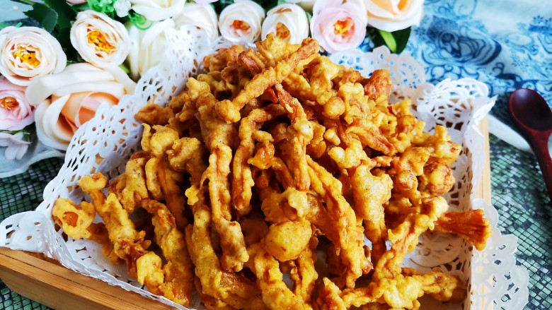 酥炸蘑菇,成品图!