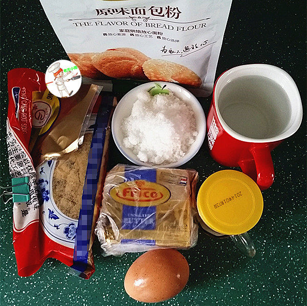 肉松牛角包,备好所有食材(呜呜,<a style='color:red;display:inline-block;' href='/shicai/ 219'>牛奶</a>忘合影了)