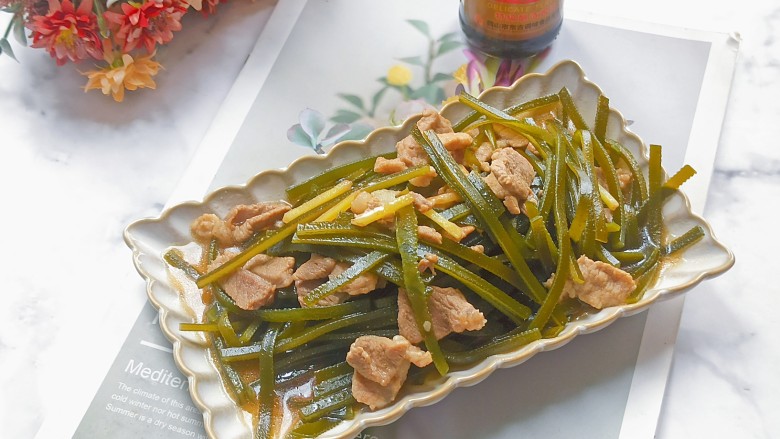 海带炒肉片,好吃又营养
