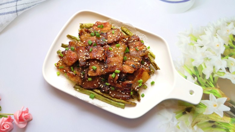 韩式烤五花肉,宝贝迫不及待要吃了。