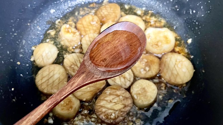 蒜香黄油杏鲍菇，鲜美弹嫩，比肉还好吃！,加1勺味淋