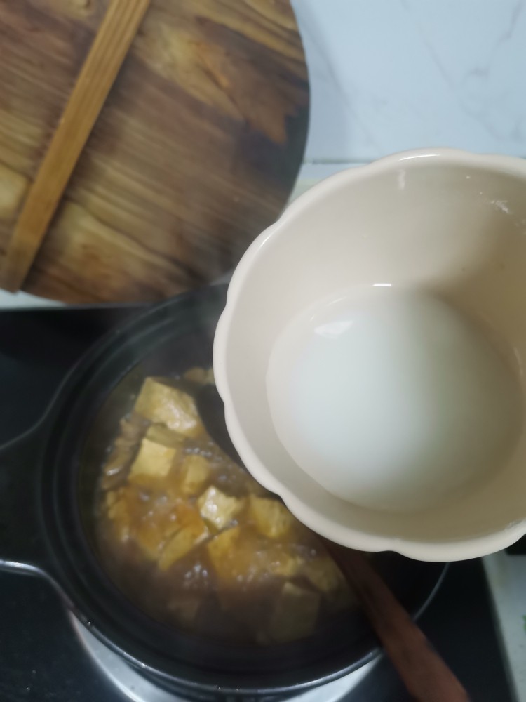 肉末豆腐羹,水淀粉勾芡