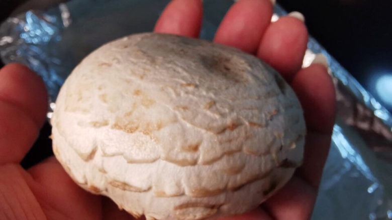 烤肉末口蘑,近看菇伞,层次分明