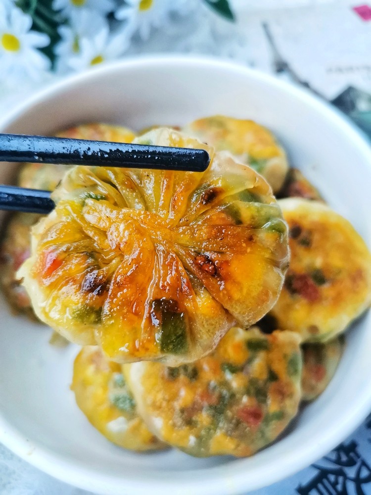 青椒火腿鸡蛋饼,十几分钟就搞定,