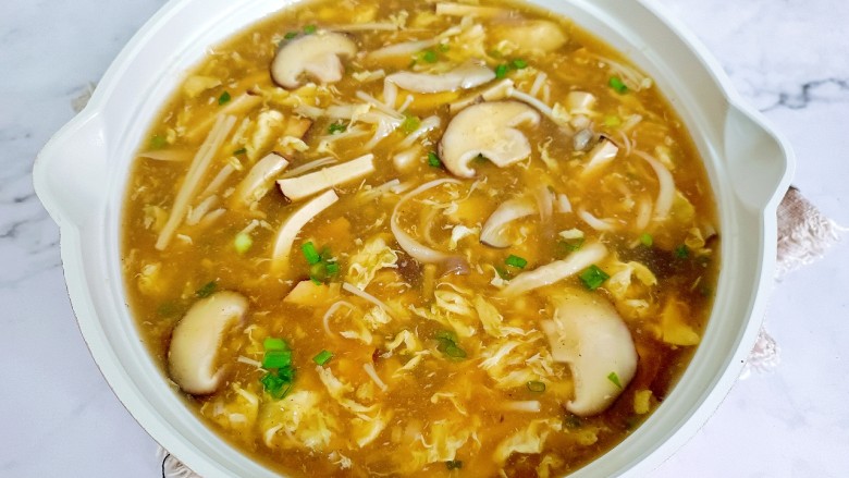 低脂菌菇羹,汤鲜味美!拌饭超级好吃!