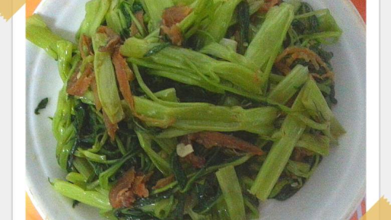 凤尾鱼炒通菜