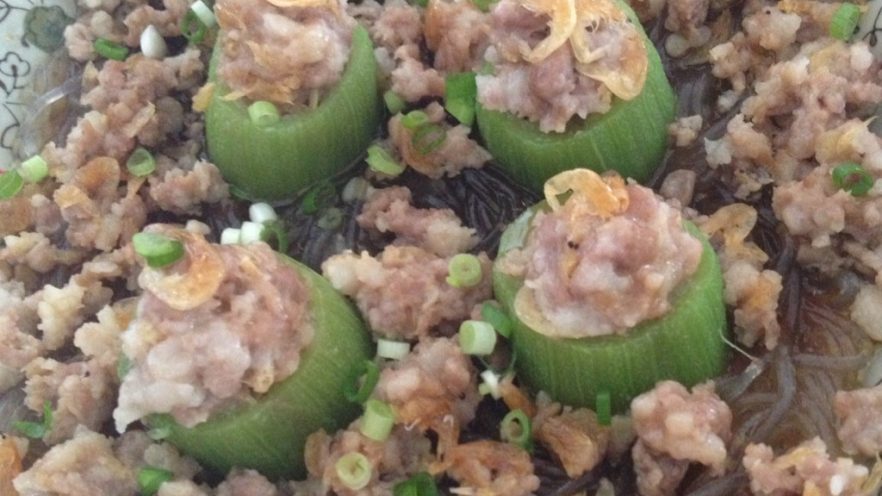 肉末粉丝蒸丝瓜