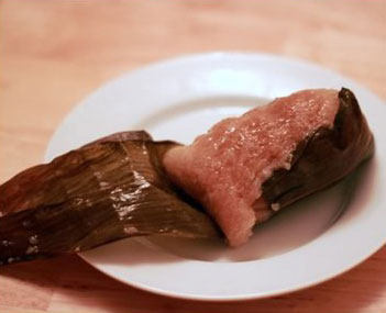 五花肉粽,一层一层剥开粽叶,香味四溢