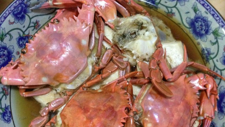 豆腐蒸螃蟹