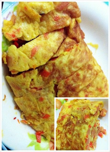 胡萝卜火腿煎蛋
