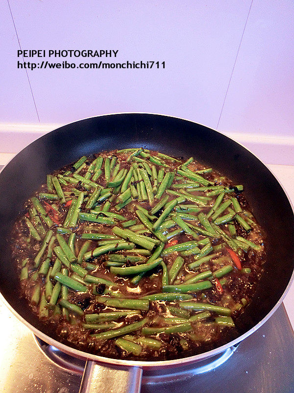 干菜豇豆,加热水煮