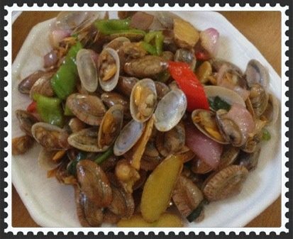 青红椒炒花介