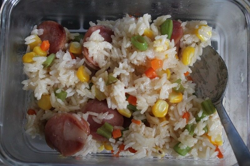 香肠玉米饭