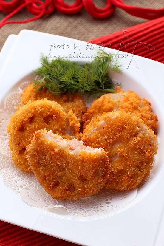 虾肉藕夹