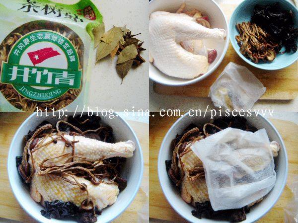 干蒸鸡,高压锅内入水,将盆置于蒸架上,大火煮开,转小火25分钟,直至鸡肉酥烂即可;