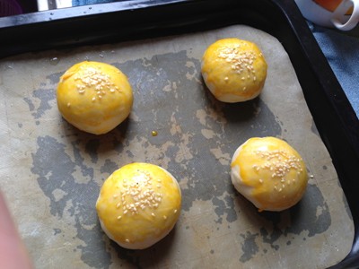 台湾胡椒肉饼,收口朝下，放入铺好烤布的烤盘，表面刷鸡<a style='color:red;display:inline-block;' href='/shicai/ 15'>蛋黄</a>液，撒少许<a style='color:red;display:inline-block;' href='/shicai/ 666'>芝麻</a>。入烤箱180°25分钟即可！