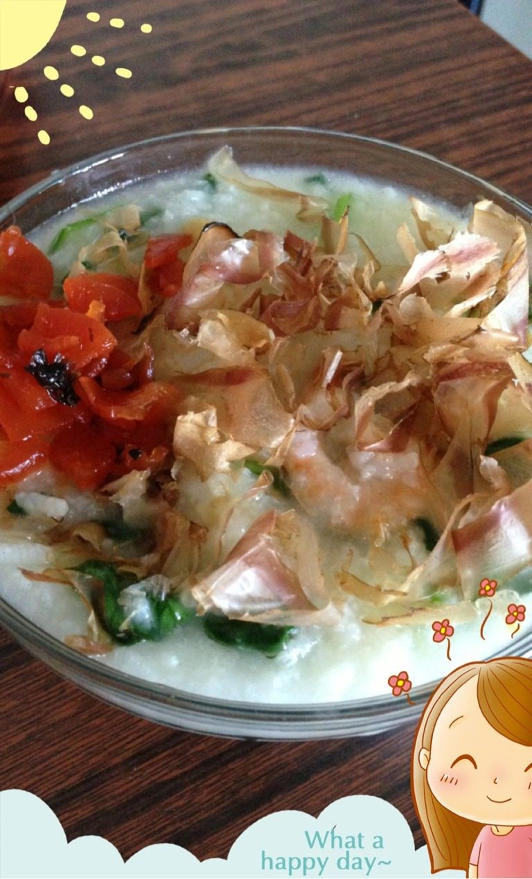 会跳舞的粥,出锅洒上<a style='color:red;display:inline-block;' href='/shicai/ 368'>木鱼花</a>，美味的粥开始跳舞咯