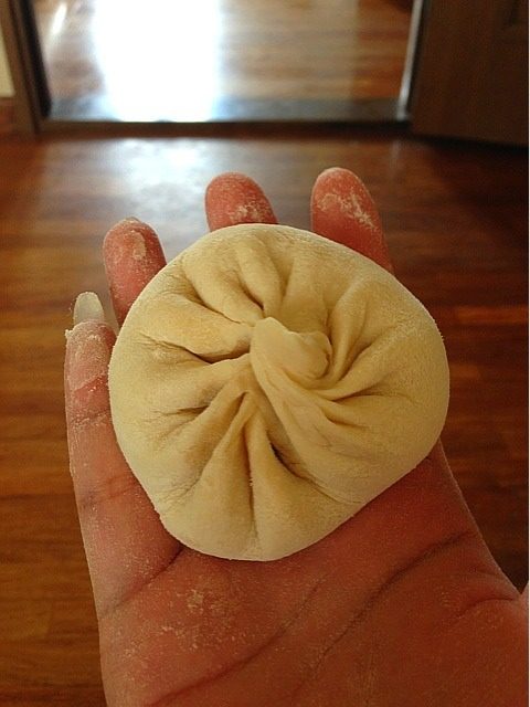 一个包子两种馅,两张面皮一起包